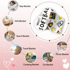 Just A Girl Who Loves Softball Blanket – Cozy Softball Gift for Girls & Players