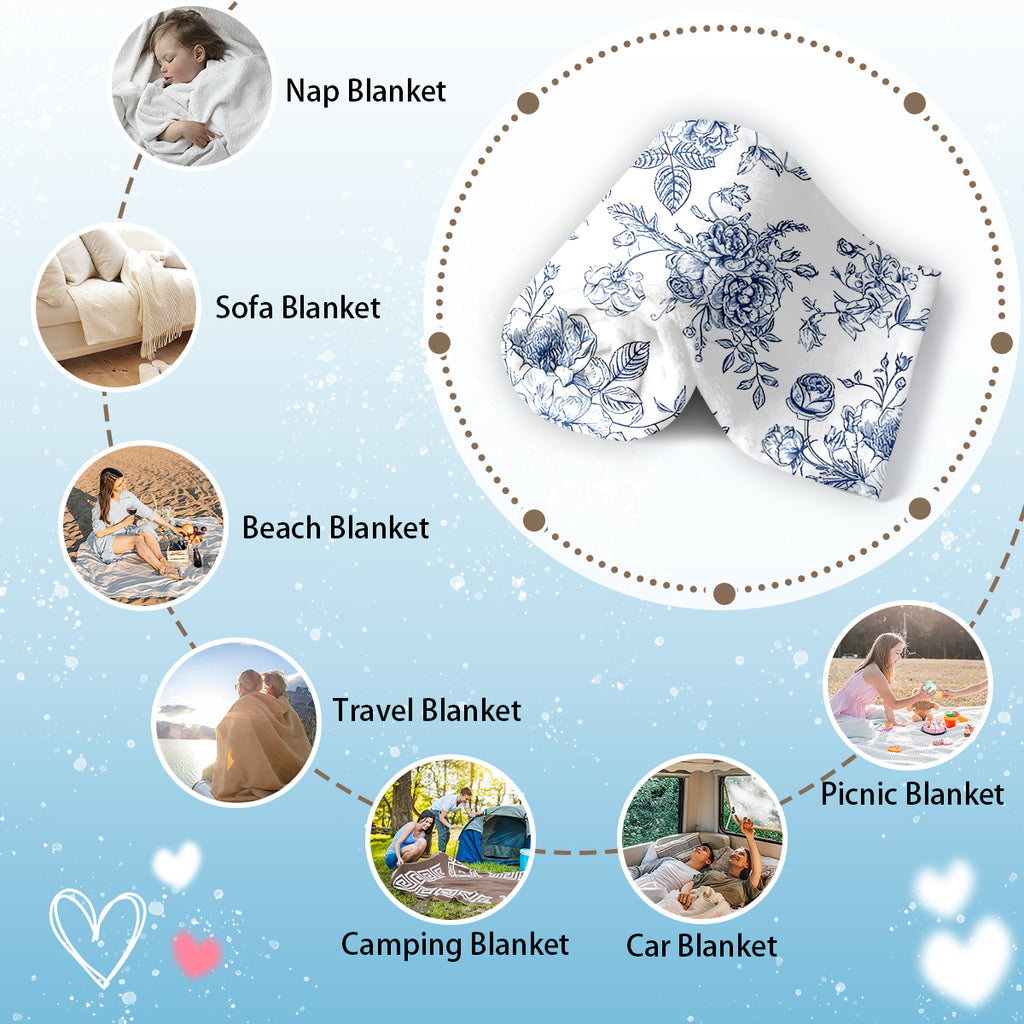 Flower Garden Polyester Blanket