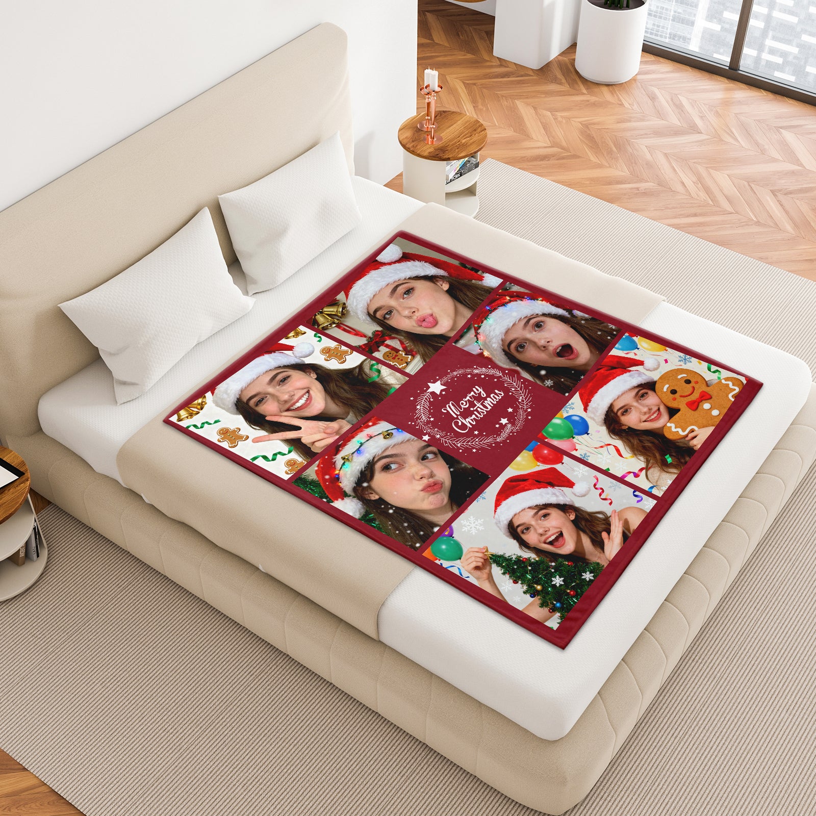 Personalized Blanket for Christmas with Photos