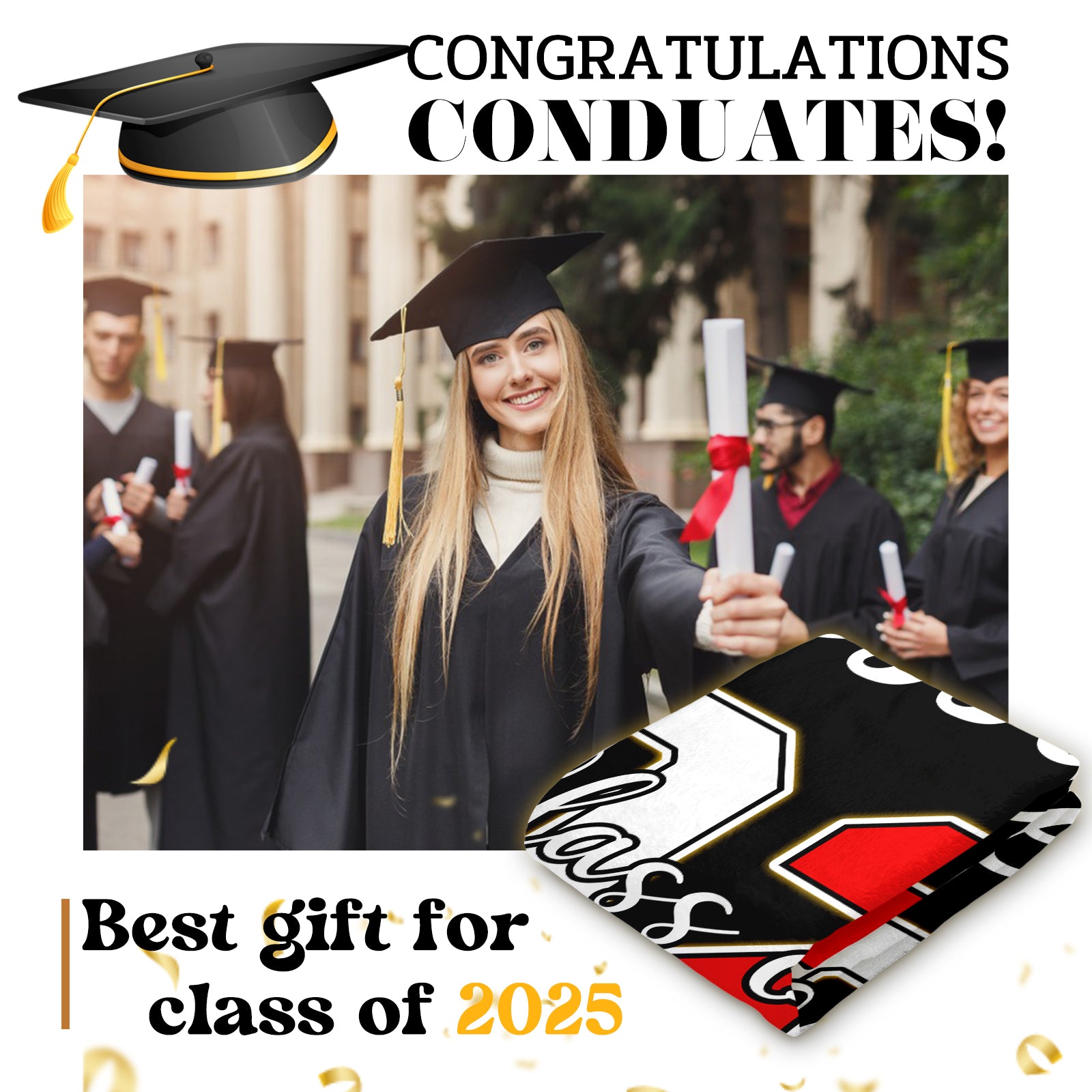 Custom Graduate Blanket