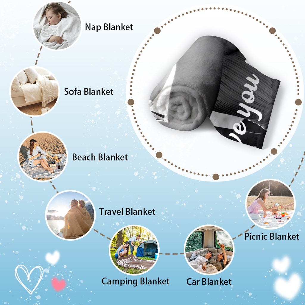 Personalized Couple Memory Blanket with Photo