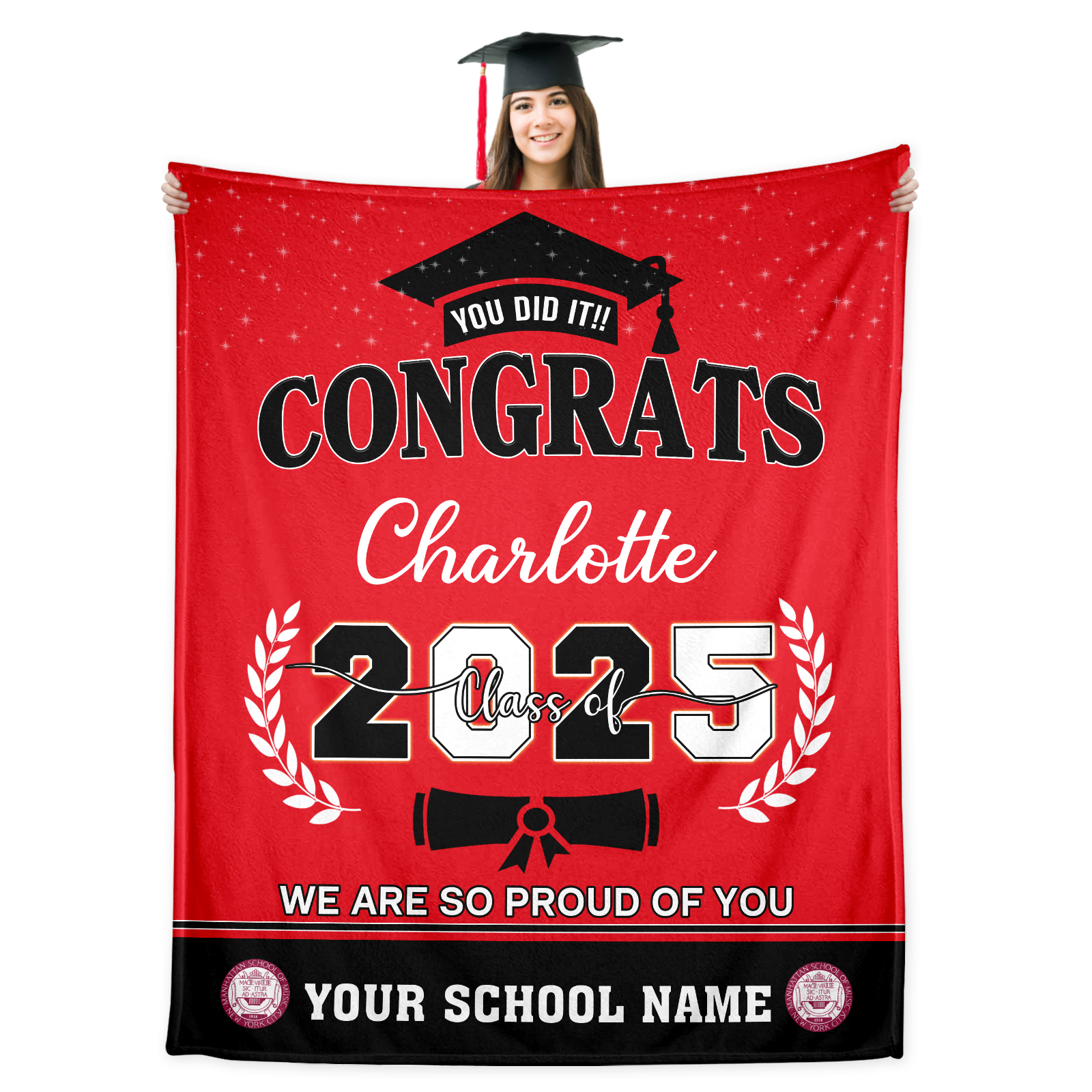 Custom Graduate Blanket
