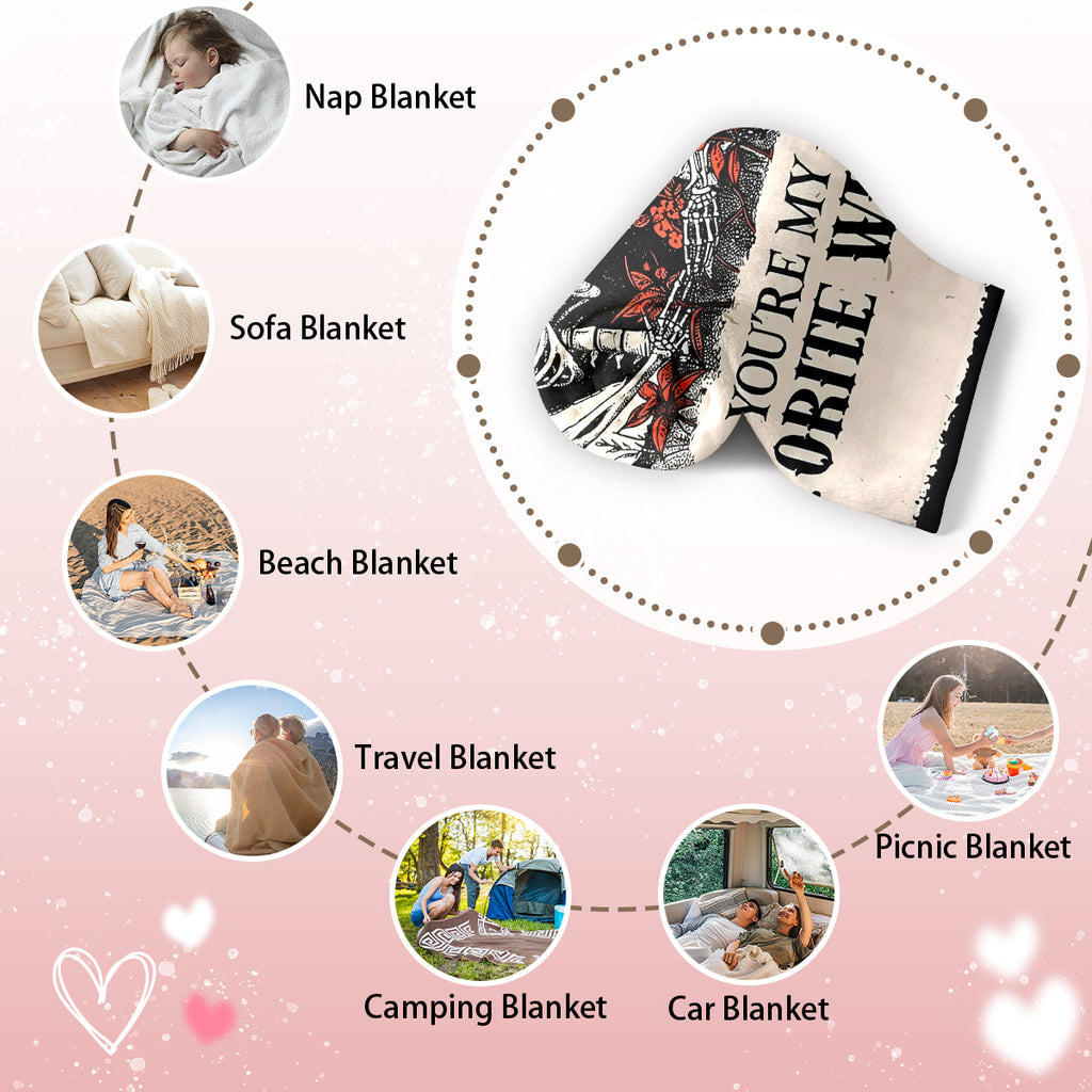 Skeleton Heart Blanket – Special Valentine’s Day Gift for Couples
