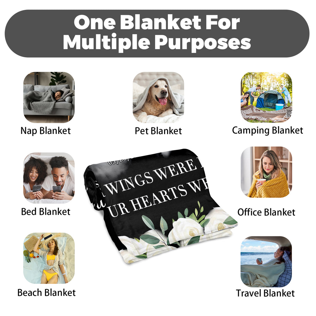 Custom memorial blanket for a loved one