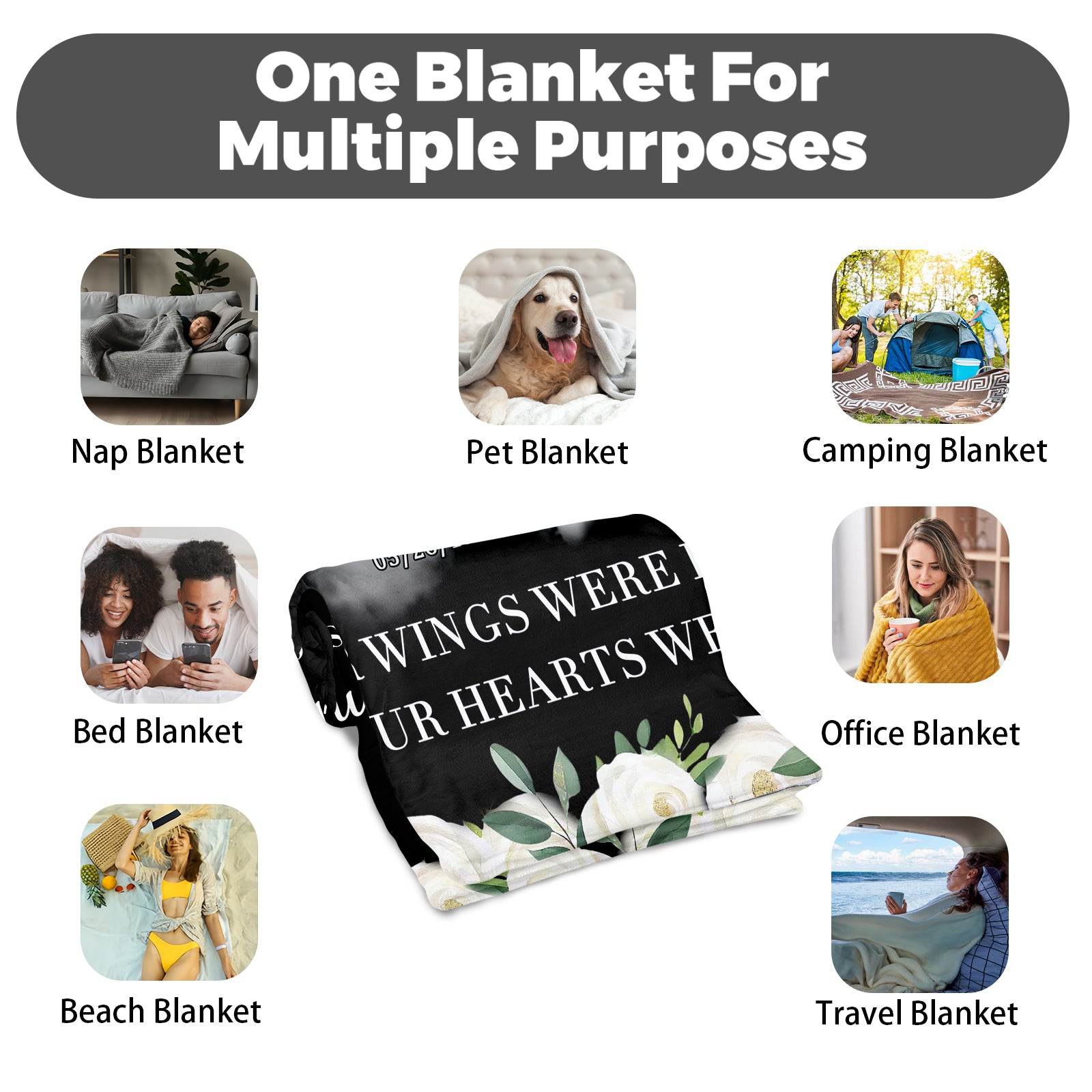 Custom memorial blanket for a loved one