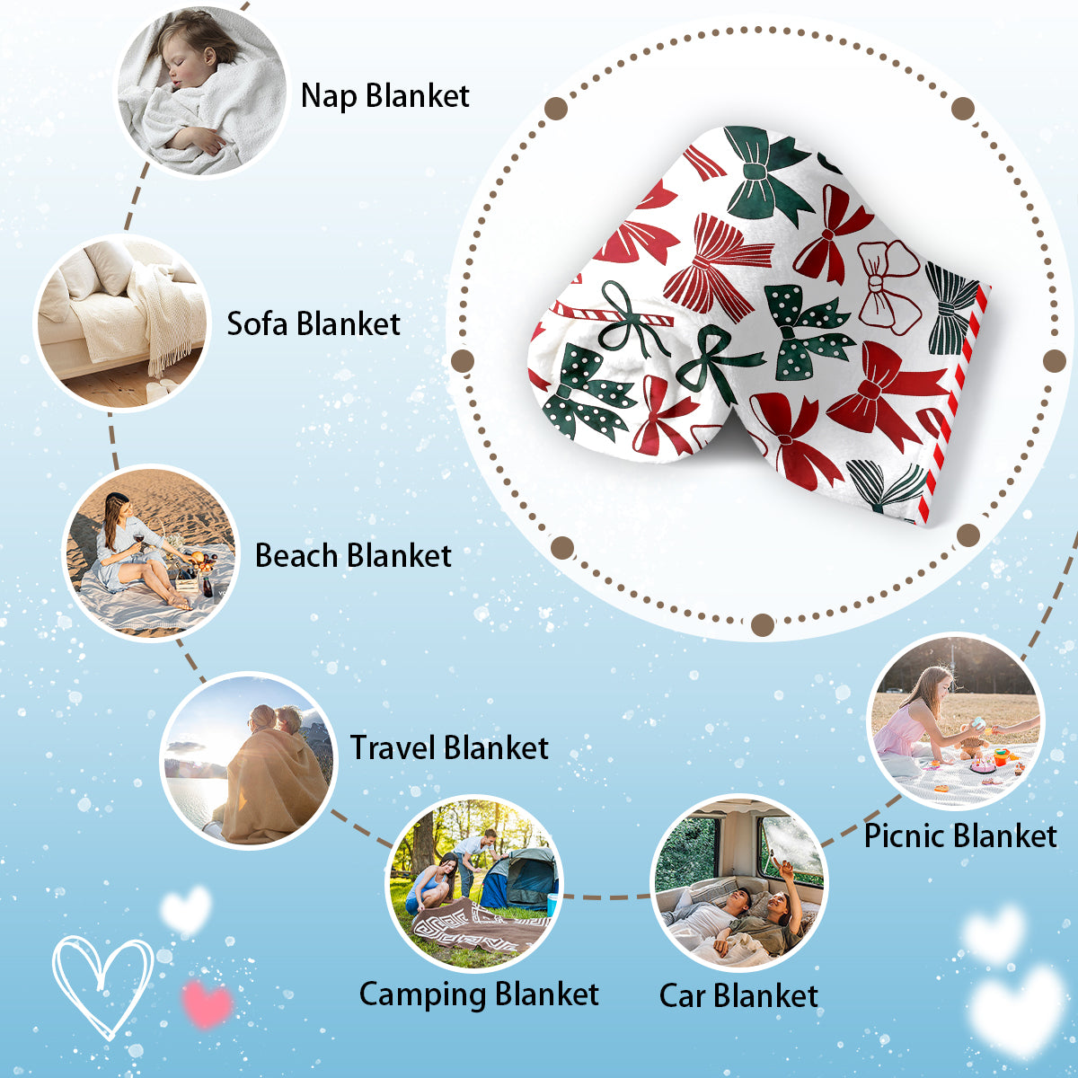 Specific Design Blanket with Bow