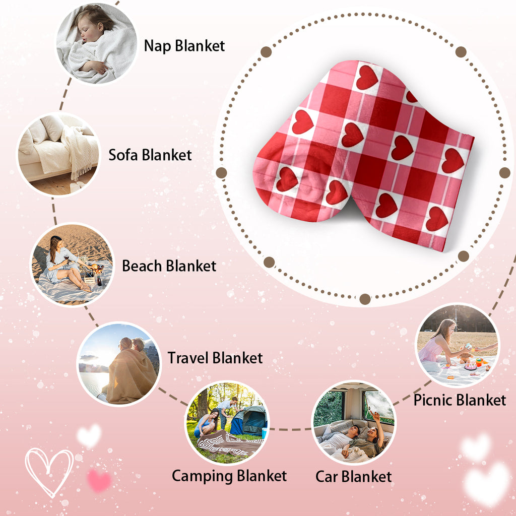 Valentine’s Day Heart Pattern Blanket – Cozy Romantic Gift for Couples