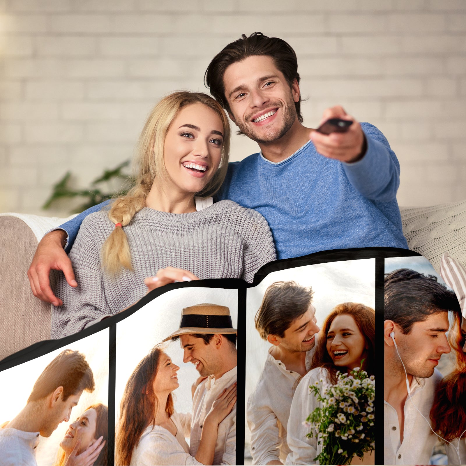 Custom Photo Blanket for Couples