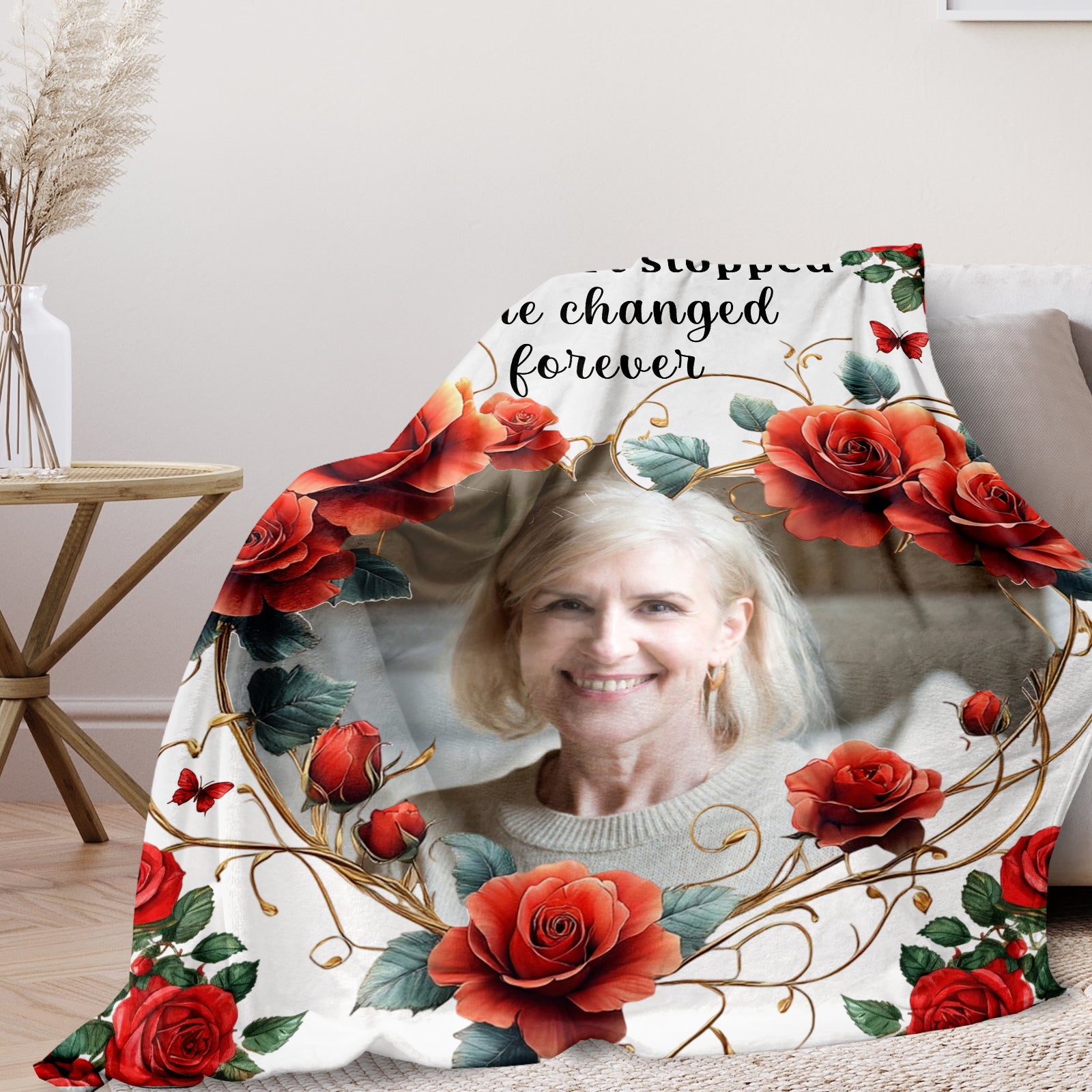 Custom memorial blanket for a loved one