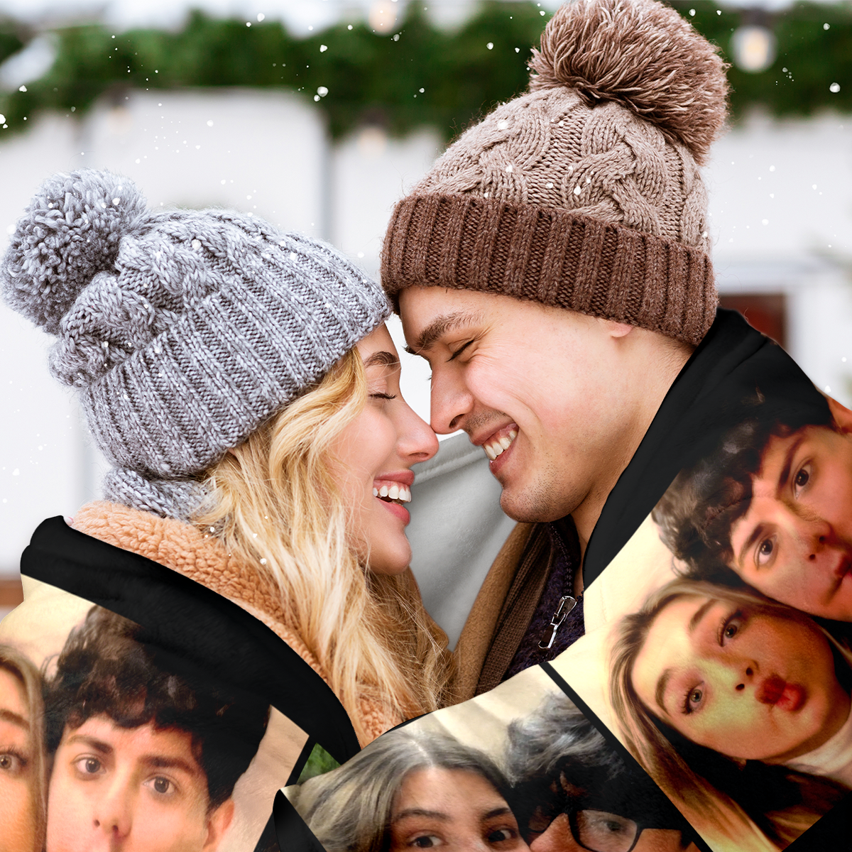 Personalized Couple Photo Blanket – Upload Photos & Add Names