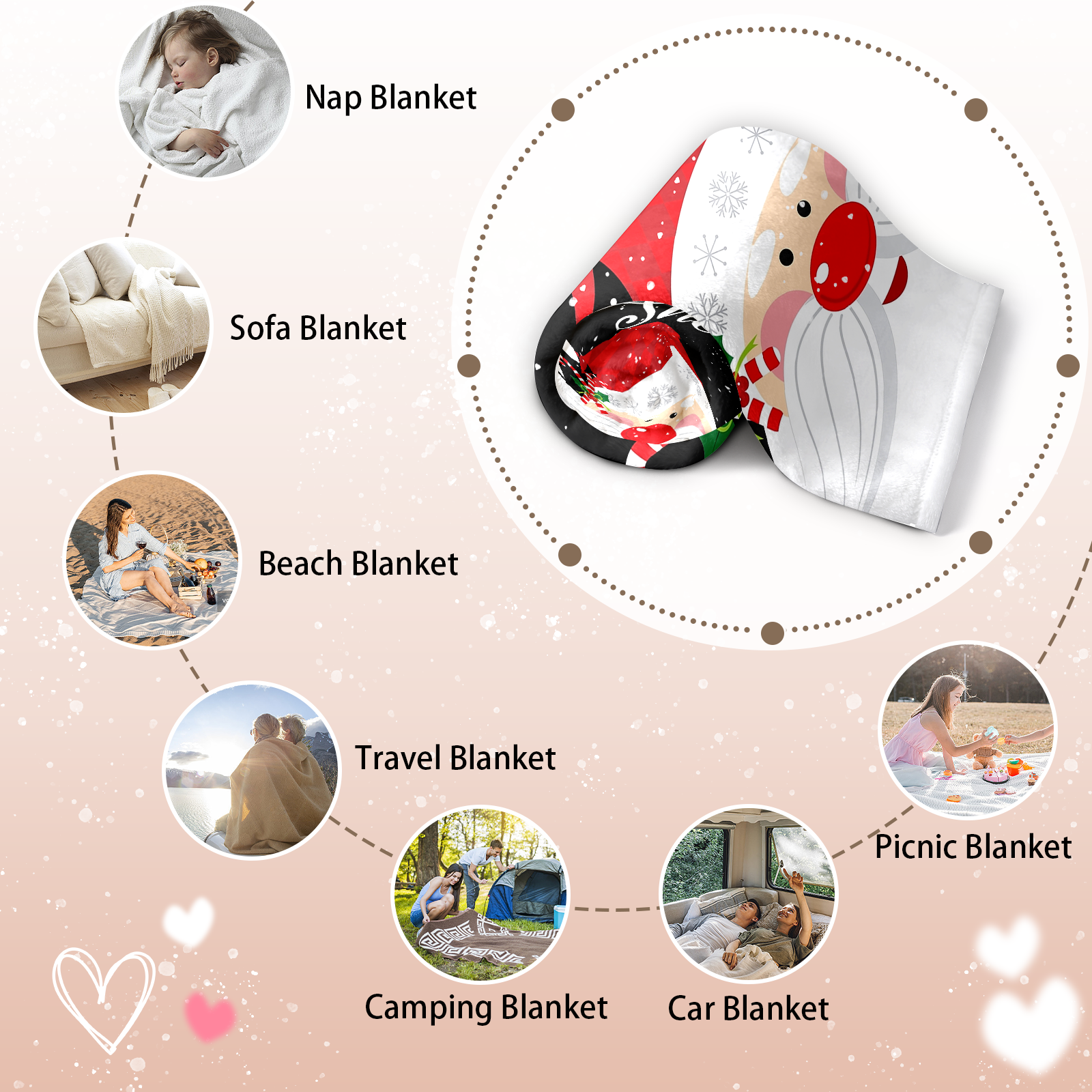 Christmas Santa Blanket with Name