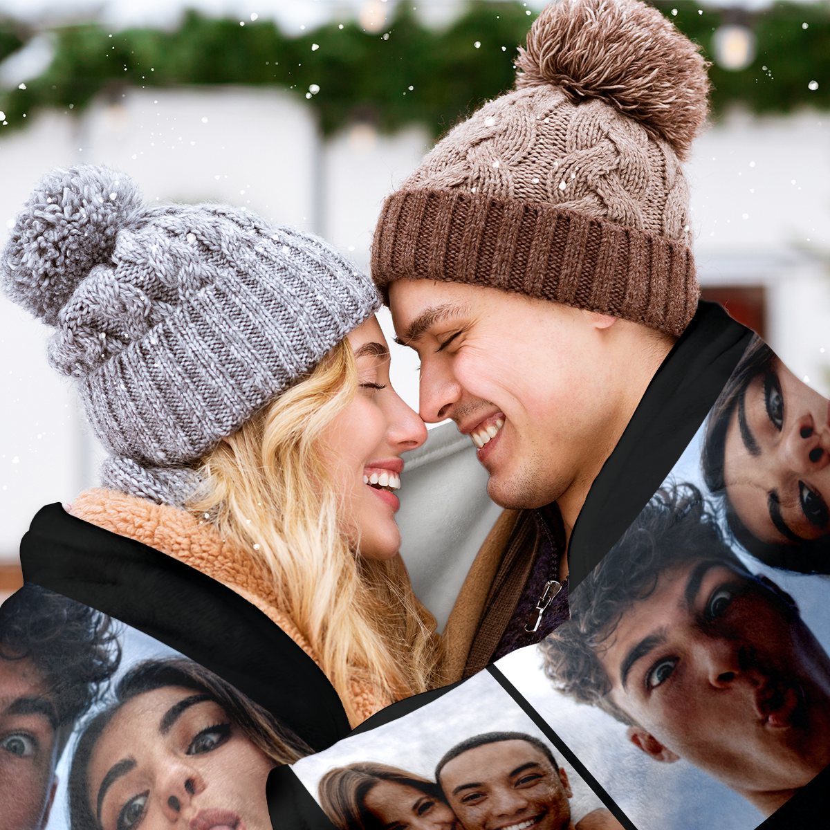 Personalized Couple Photo Blanket – Upload Photos & Add Names