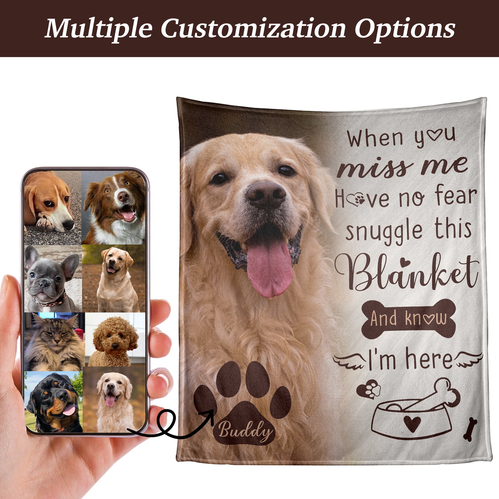Personalized Dog Memorial Blanket