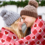 Valentine’s Day Heart Pattern Blanket – Cozy Romantic Gift for Couples