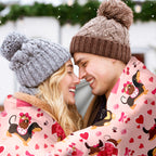 Valentine’s Day Dachshund Love Blanket – Perfect for Couples