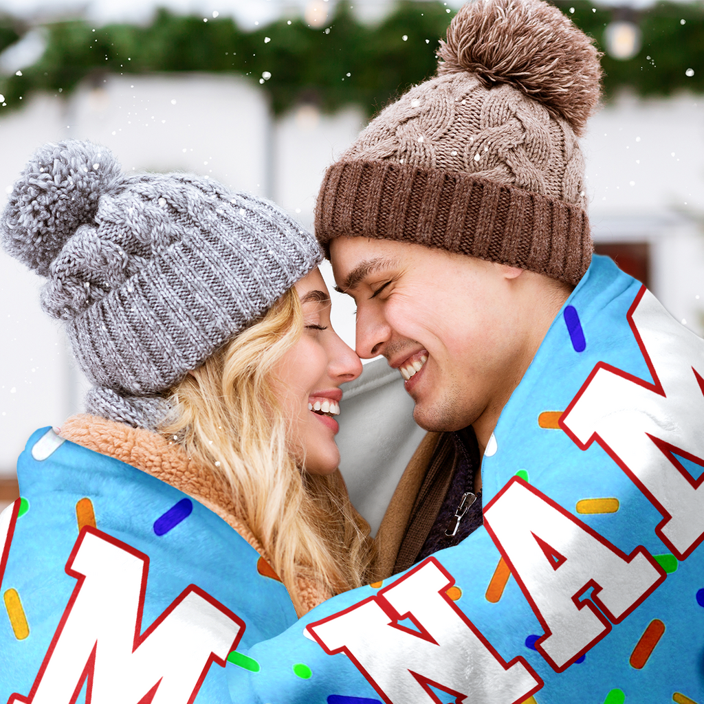 Ice-Cream-Drip–Inspired Baseball Blanket with Name and Number