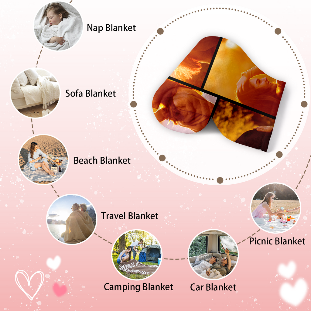 Sweet Couple Memory Blanket with Photo