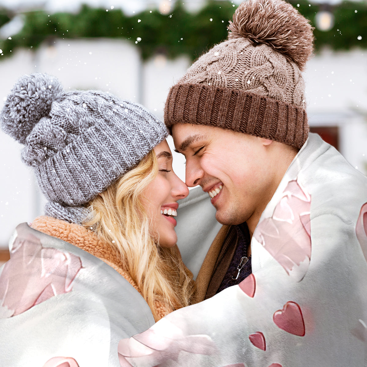 Cozy Christmas Cottage Custom Blanket