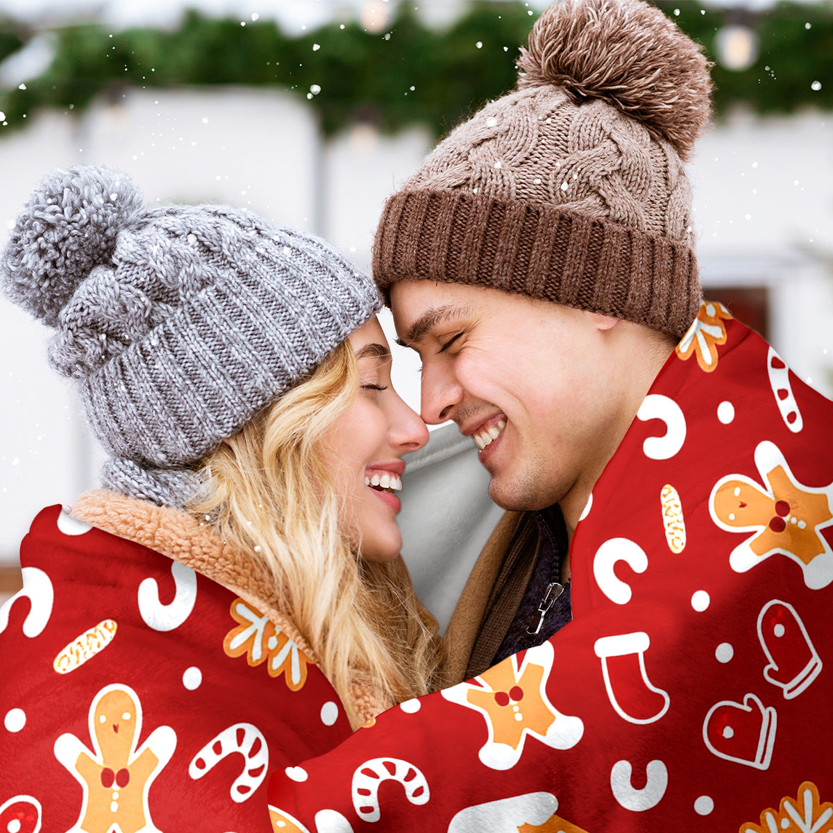 Sweet Gingerbread Man Christmas Blanket