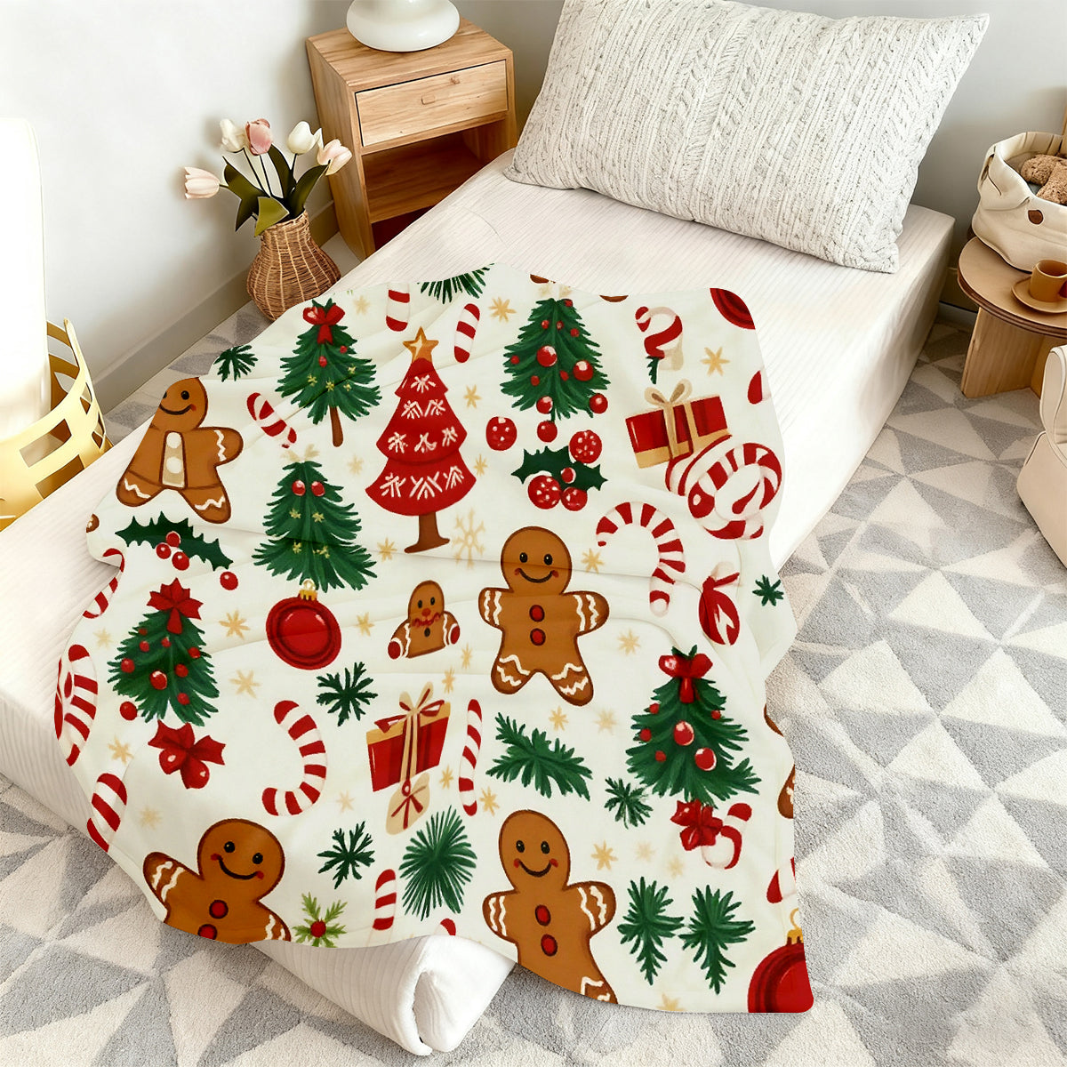 Joyful Christmas Tree Holiday Blanket