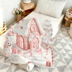 Cozy Christmas Cottage Custom Blanket