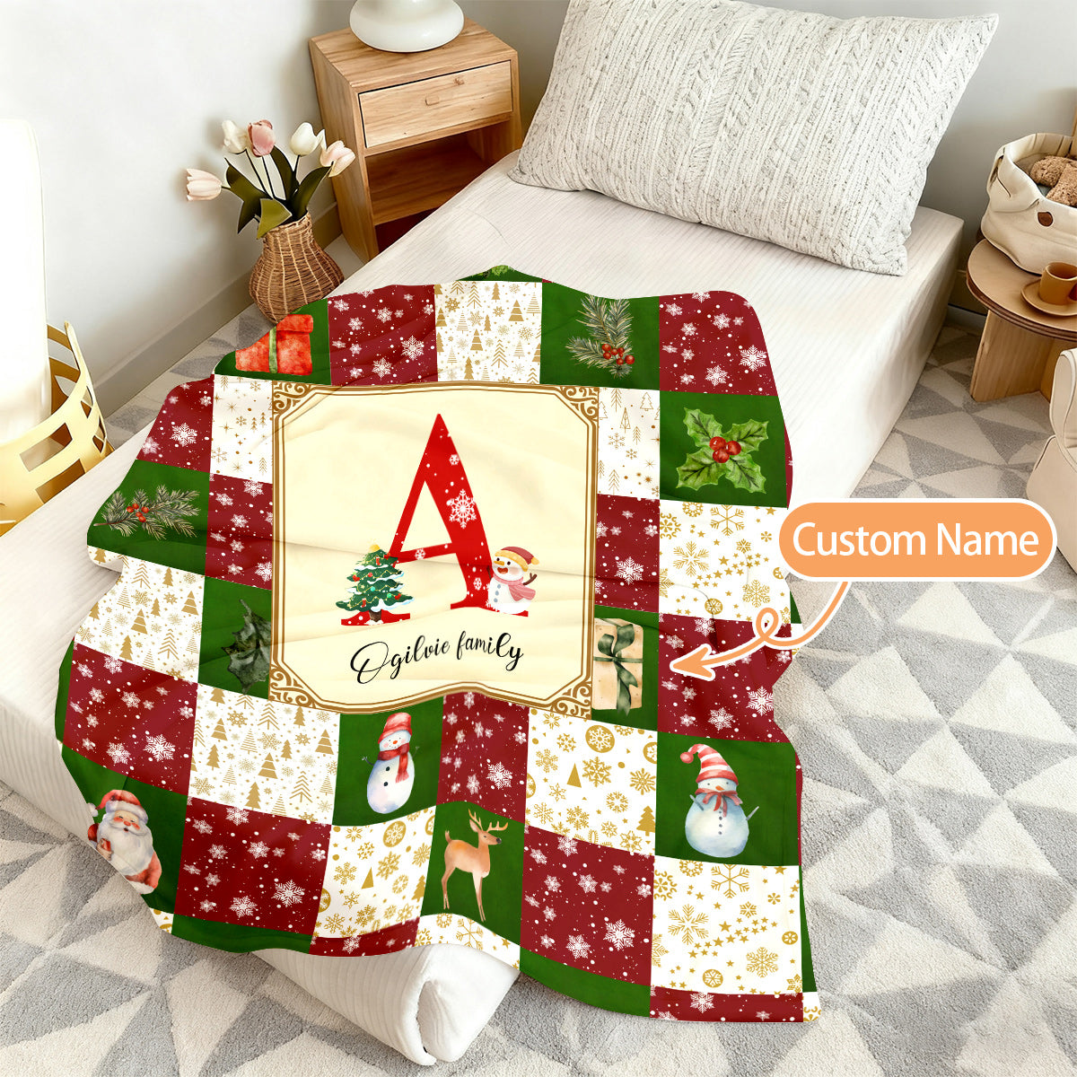 Personalized Blanket for Christmas with Name