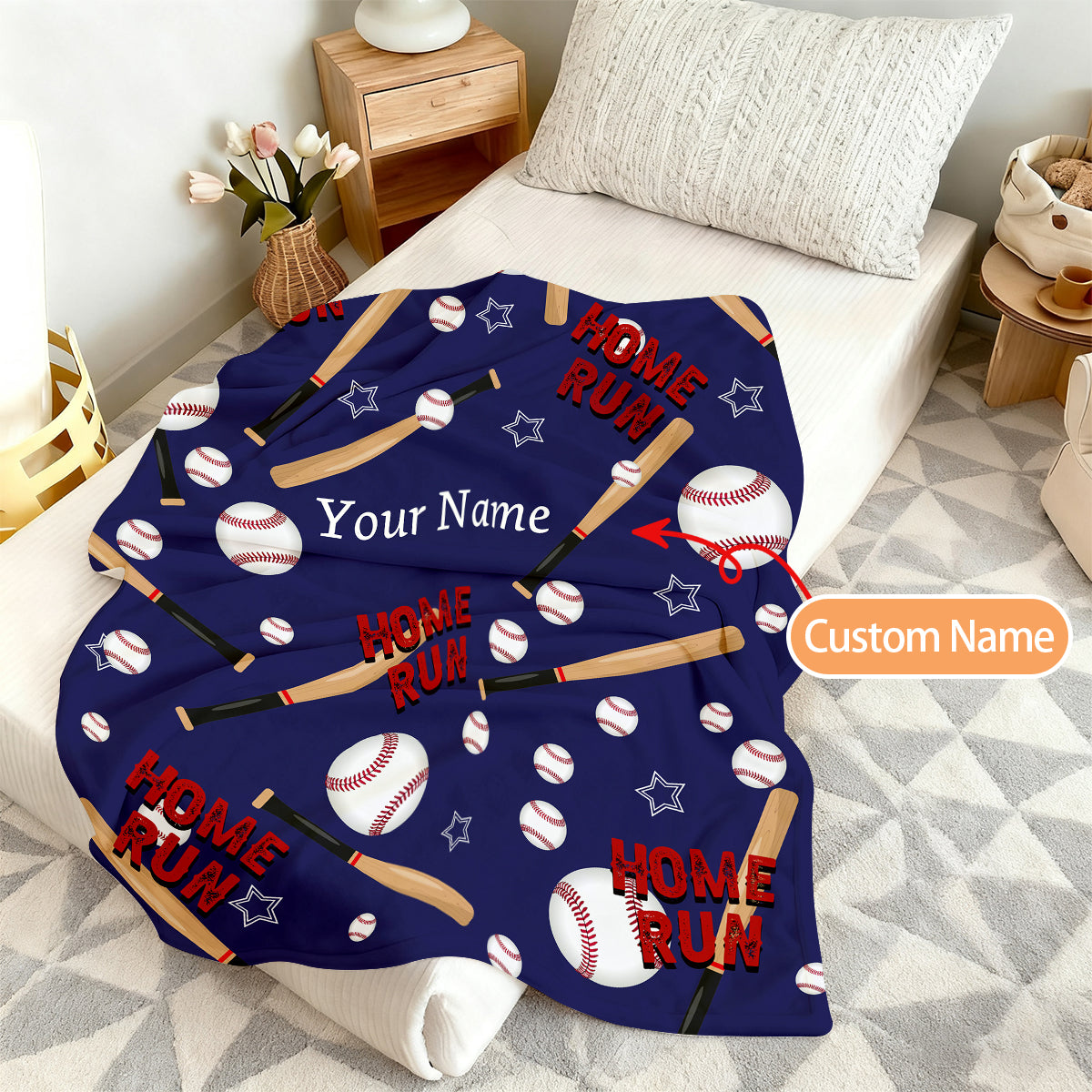 Custom Blankets for Baseball Lovers with Name