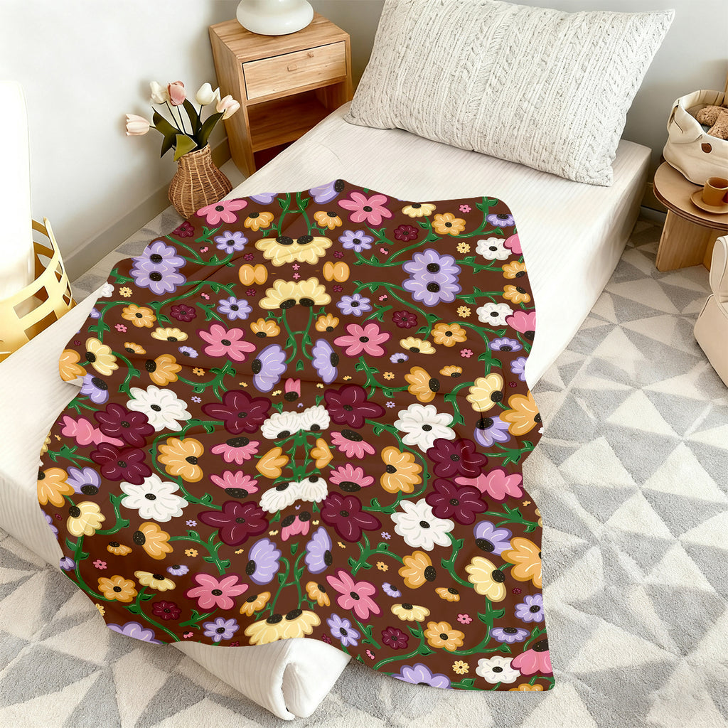 Flower Garden Polyester Blanket