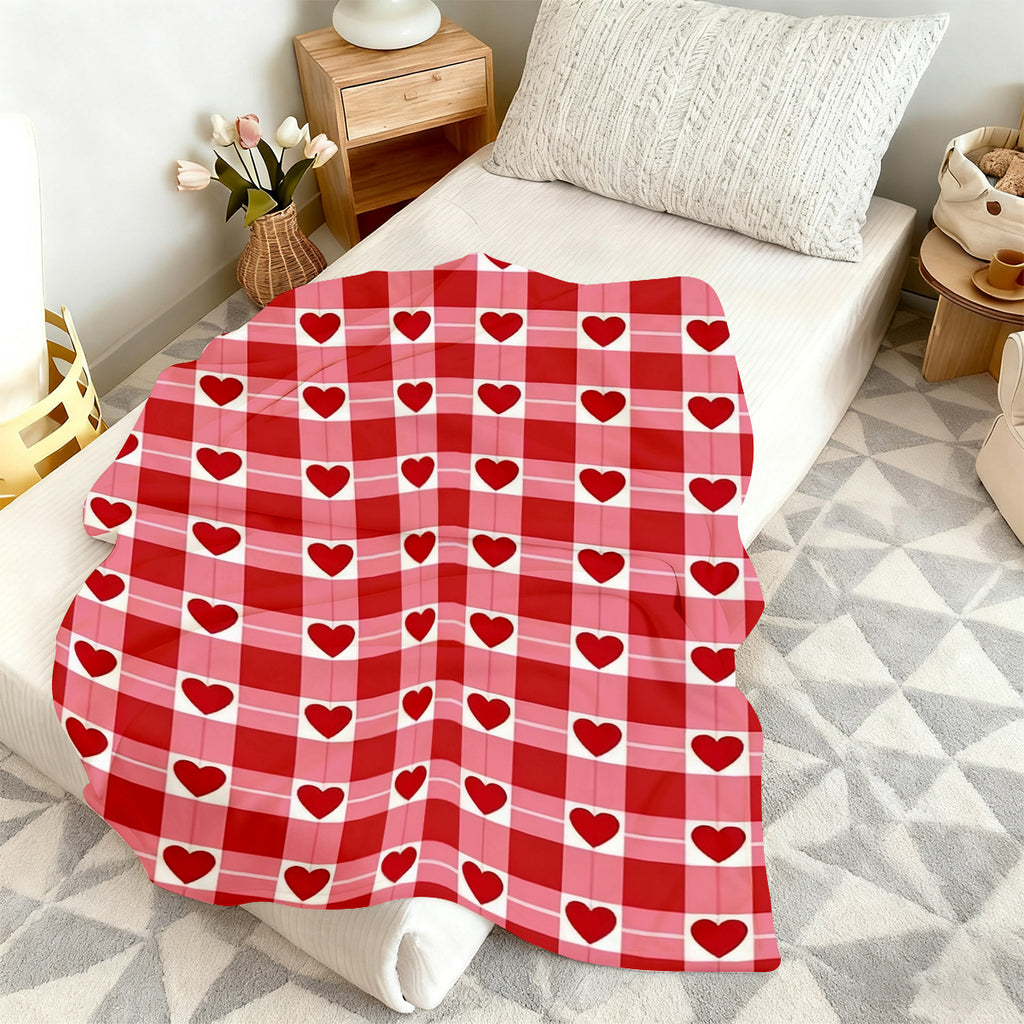Valentine’s Day Heart Pattern Blanket – Cozy Romantic Gift for Couples