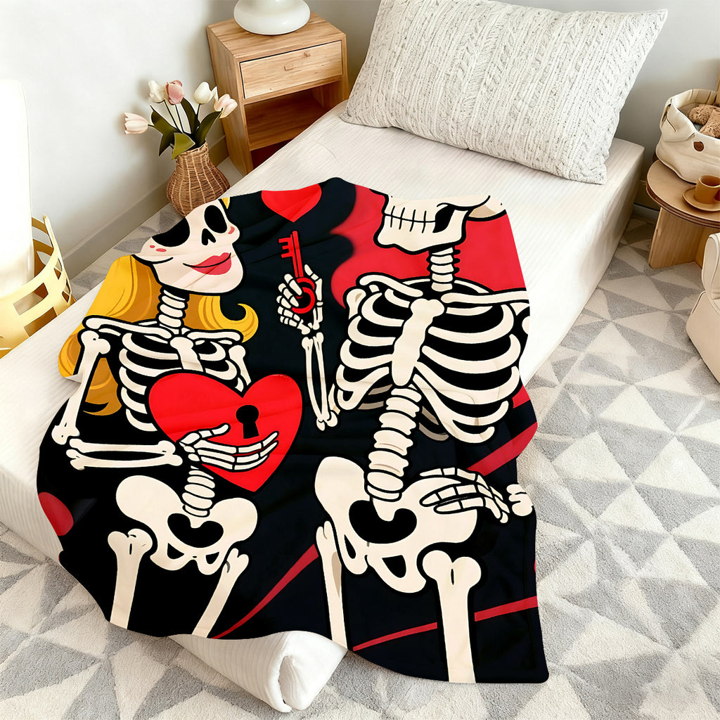 Skeleton Couple Love Blanket – Unique Valentine’s Day Gift for Him & Her