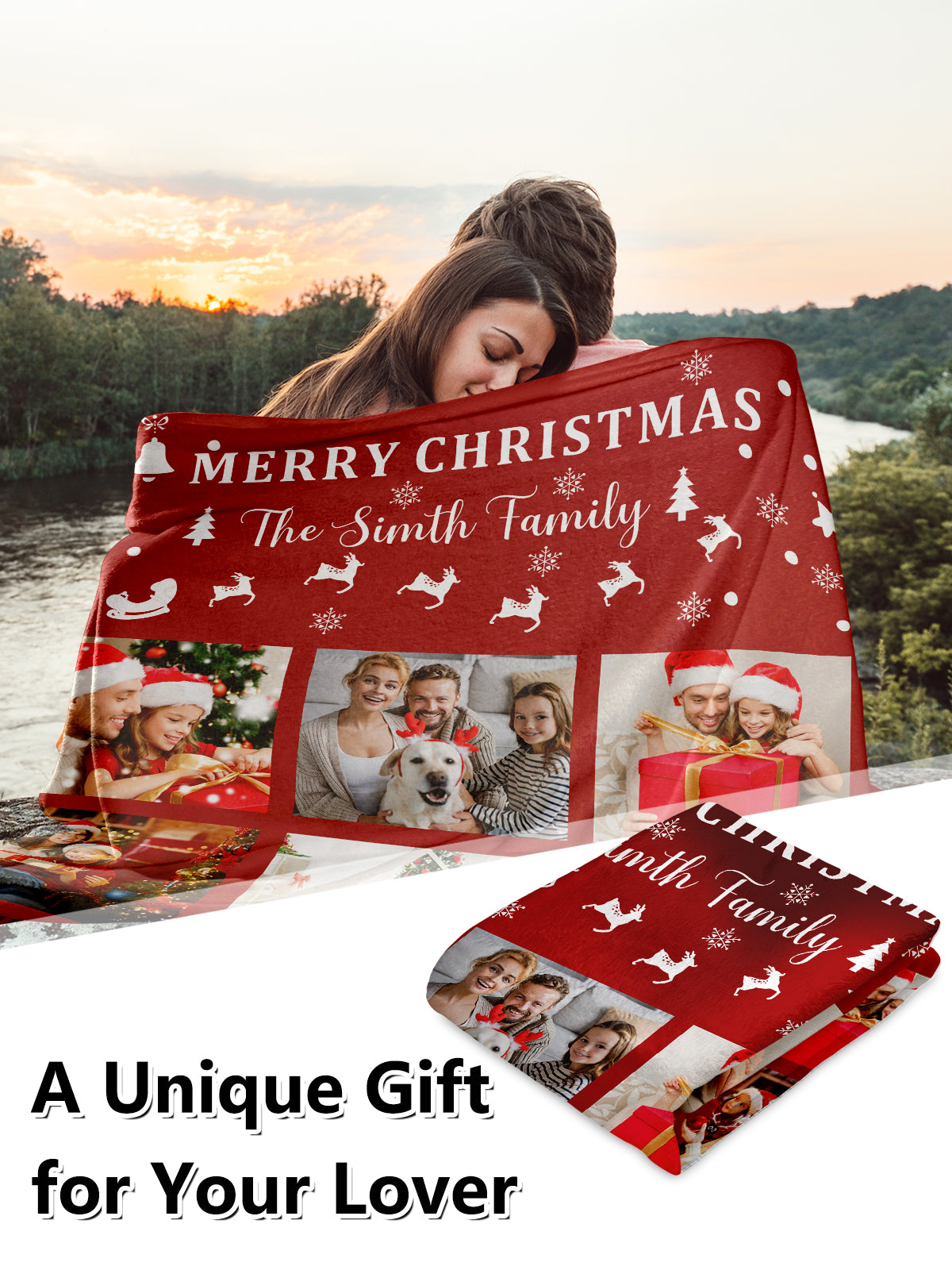 Personalized Blanket for Christmas with Photos