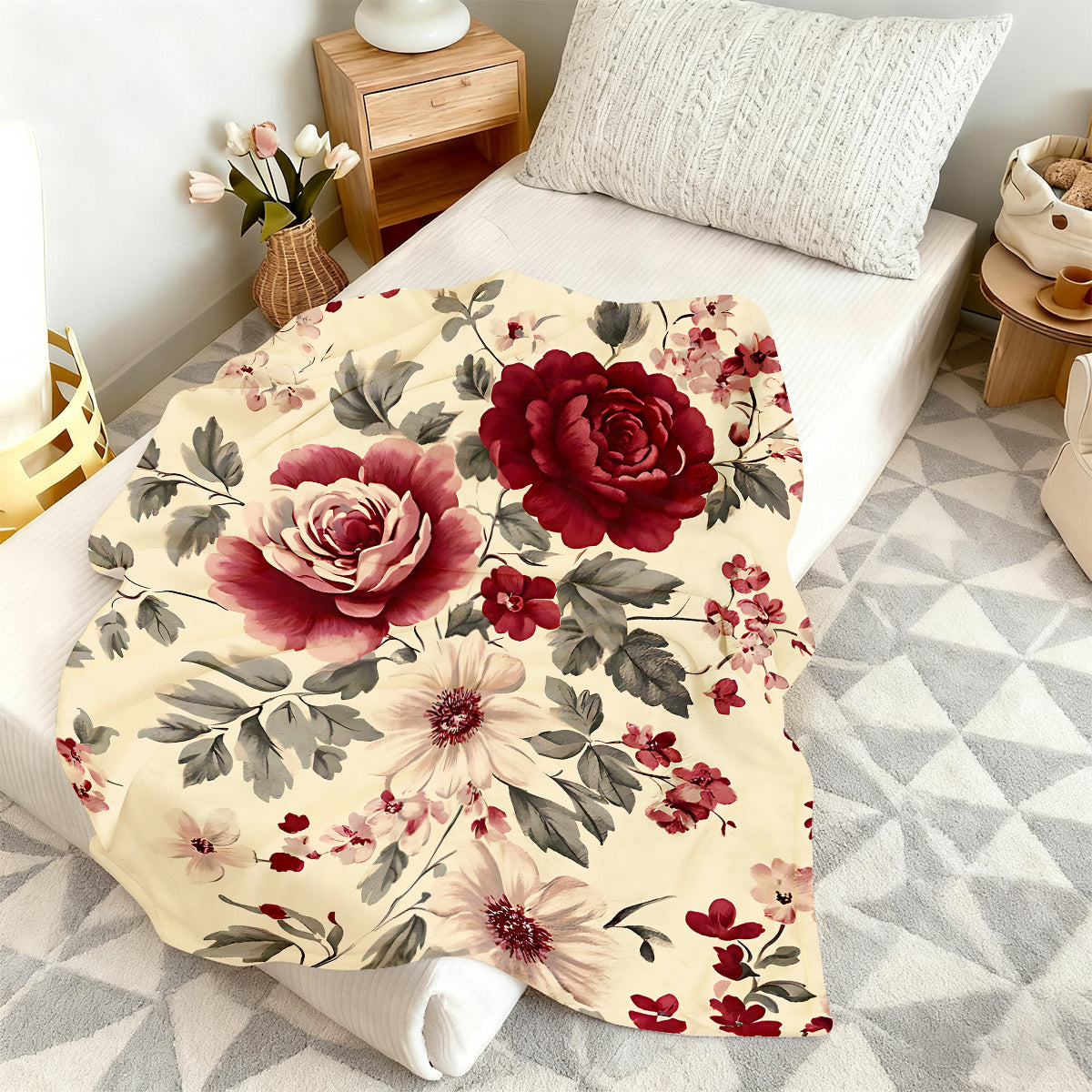 Flower Garden Polyester Blanket