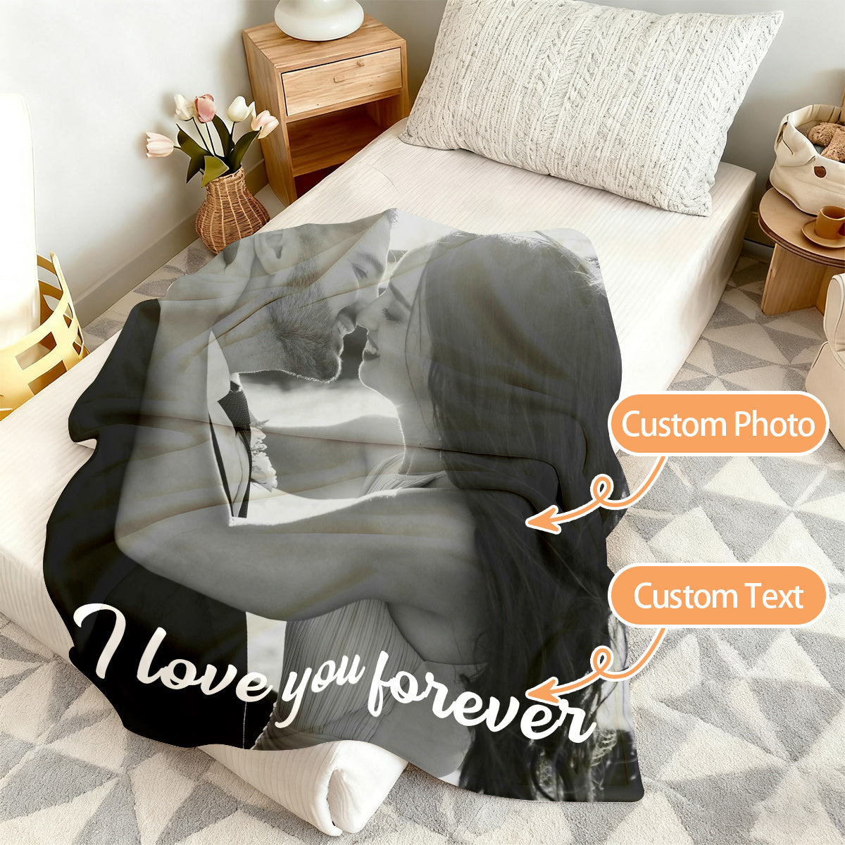 Personalized Couple Memory Blanket with Photo
