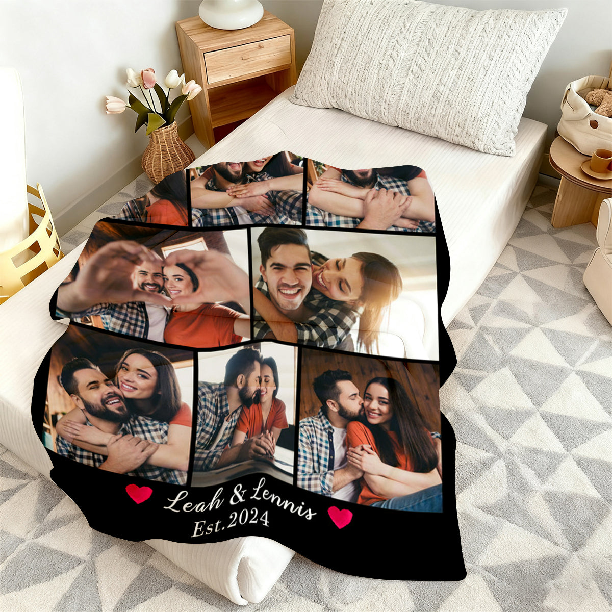 Valentine's Photo Blanket Made for Couples