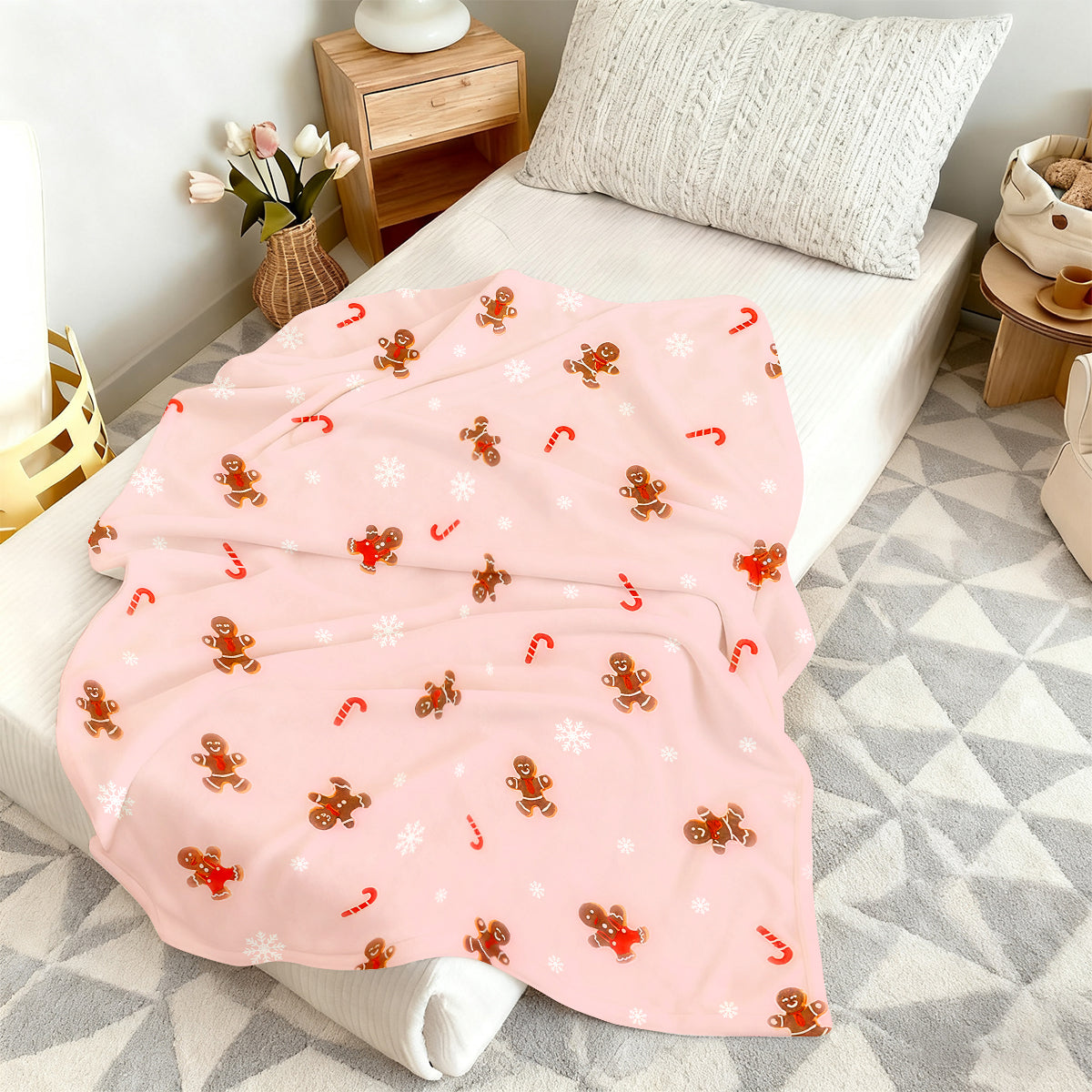 Gingerbread Man Christmas Blanket