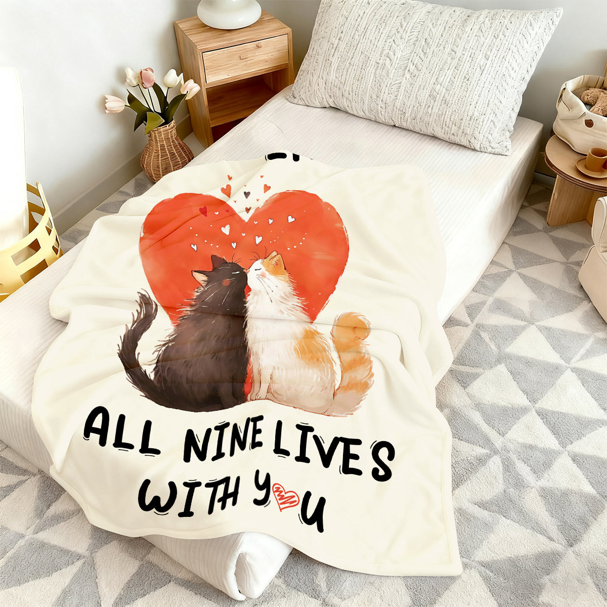 Romantic Valentine’s Day Cat Blanket
