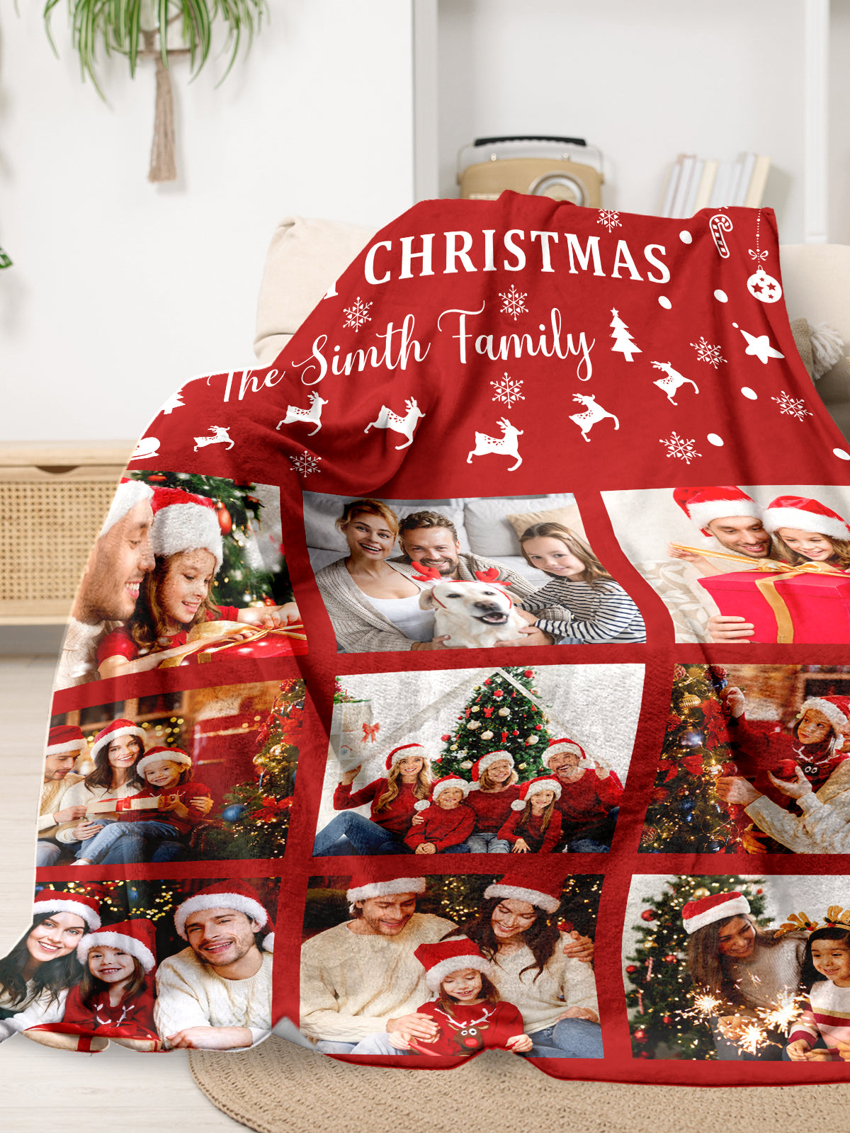 Personalized Blanket for Christmas with Photos