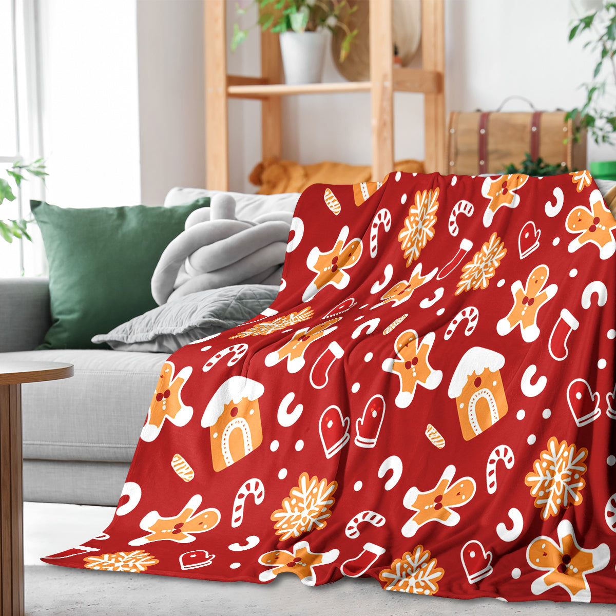 Sweet Gingerbread Man Christmas Blanket