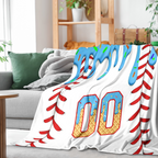 Ice-Cream-Drip–Inspired Baseball Blanket with Name and Number