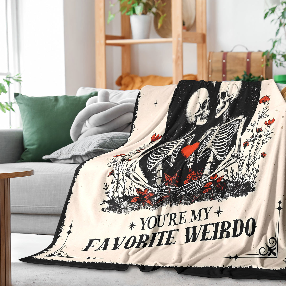 Skeleton Heart Blanket – Special Valentine’s Day Gift for Couples
