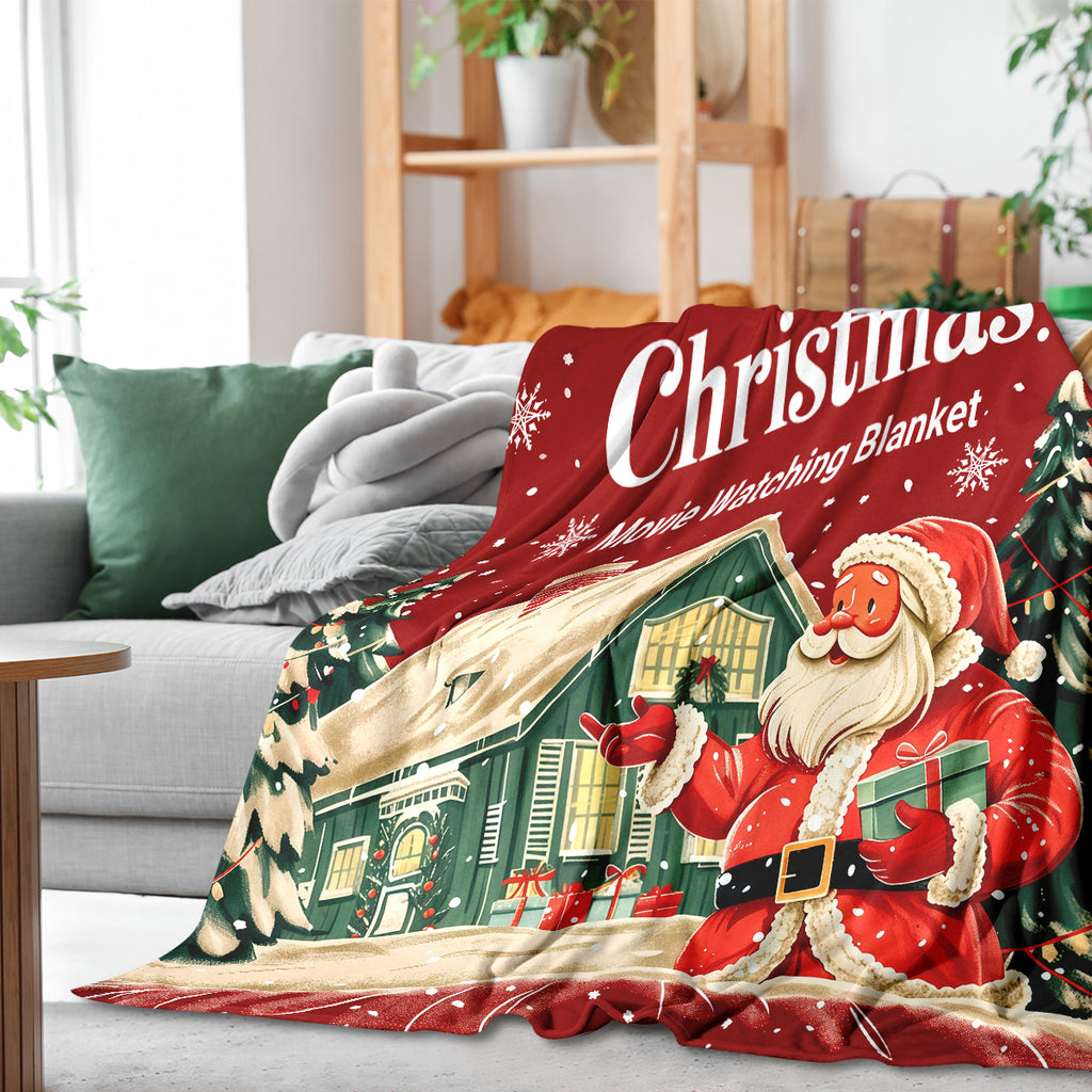 Magical Christmas Santa & Cottage Blanket