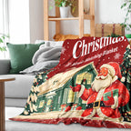 Magical Christmas Santa & Cottage Blanket