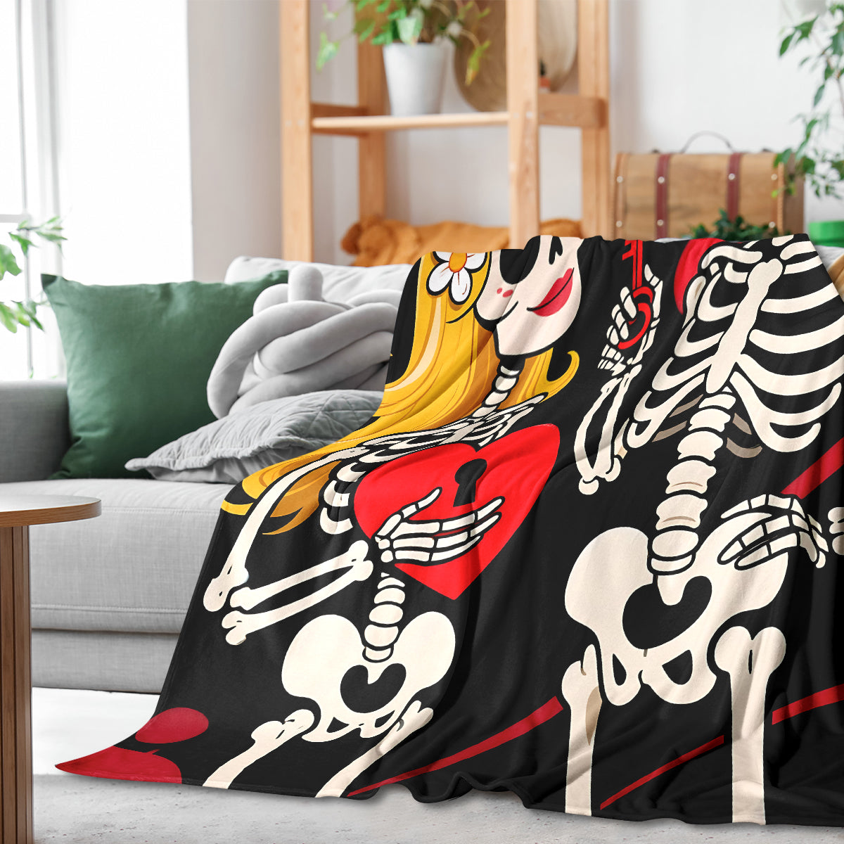 Skeleton Couple Love Blanket – Unique Valentine’s Day Gift for Him & Her