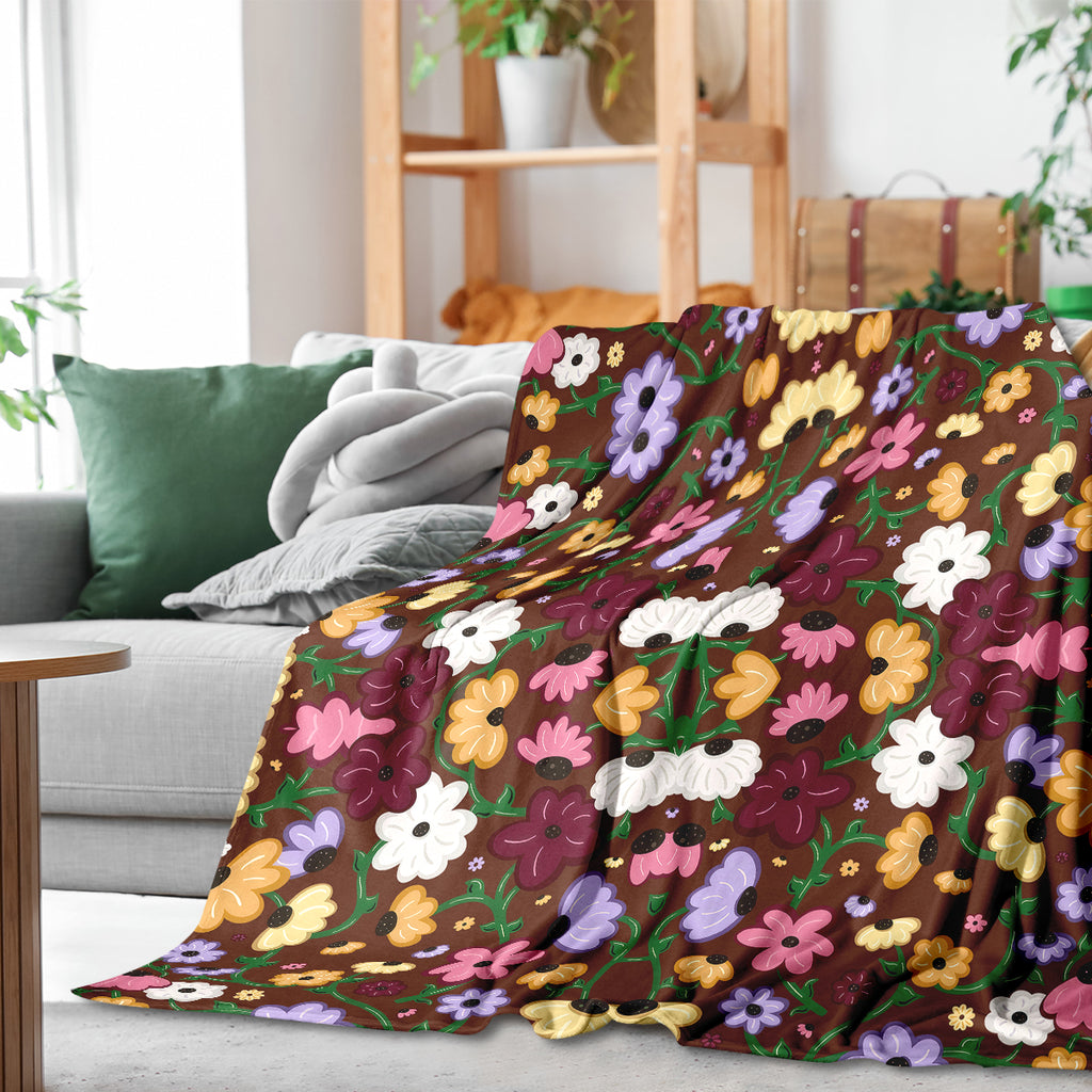 Flower Garden Polyester Blanket