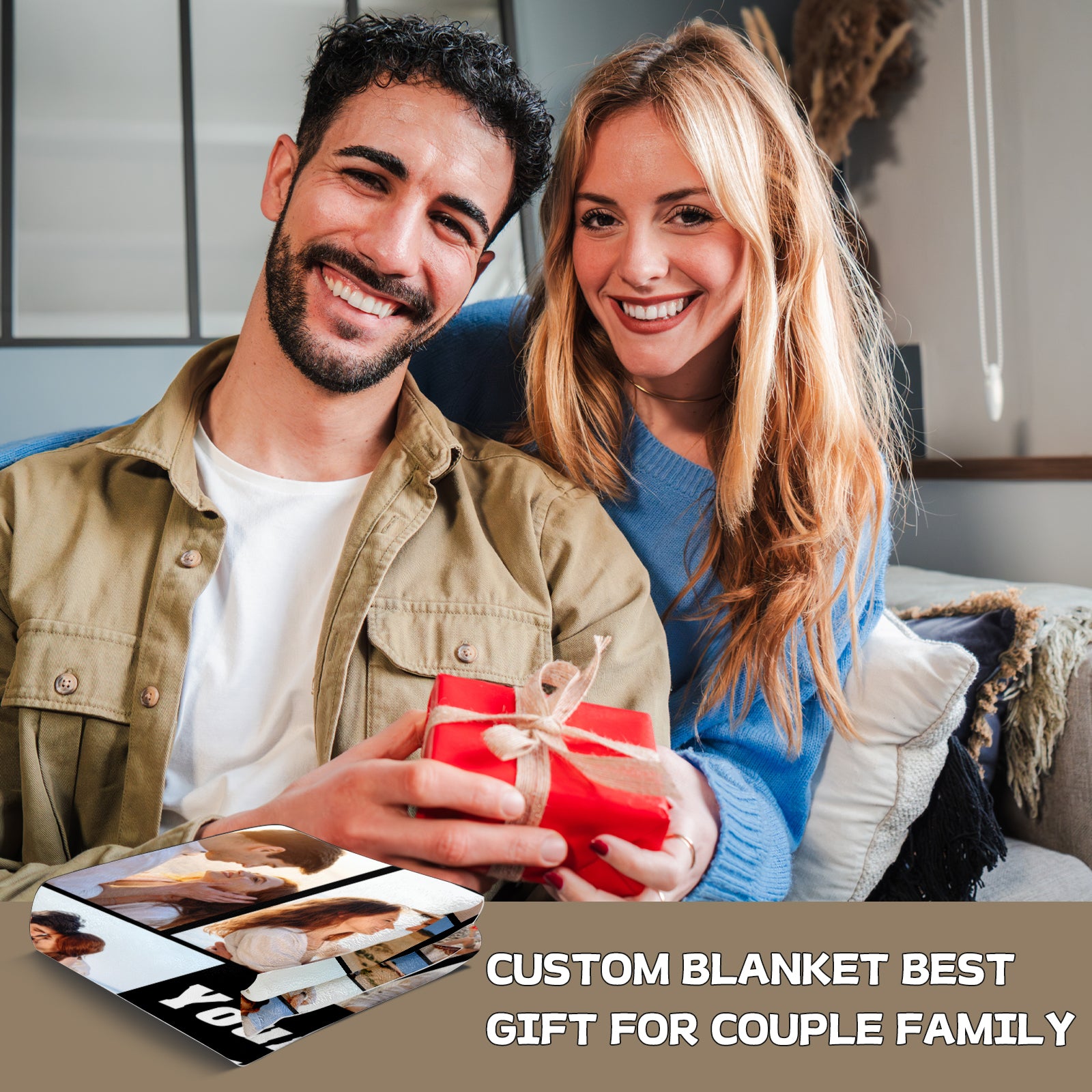 Custom Photo Blanket for Couples