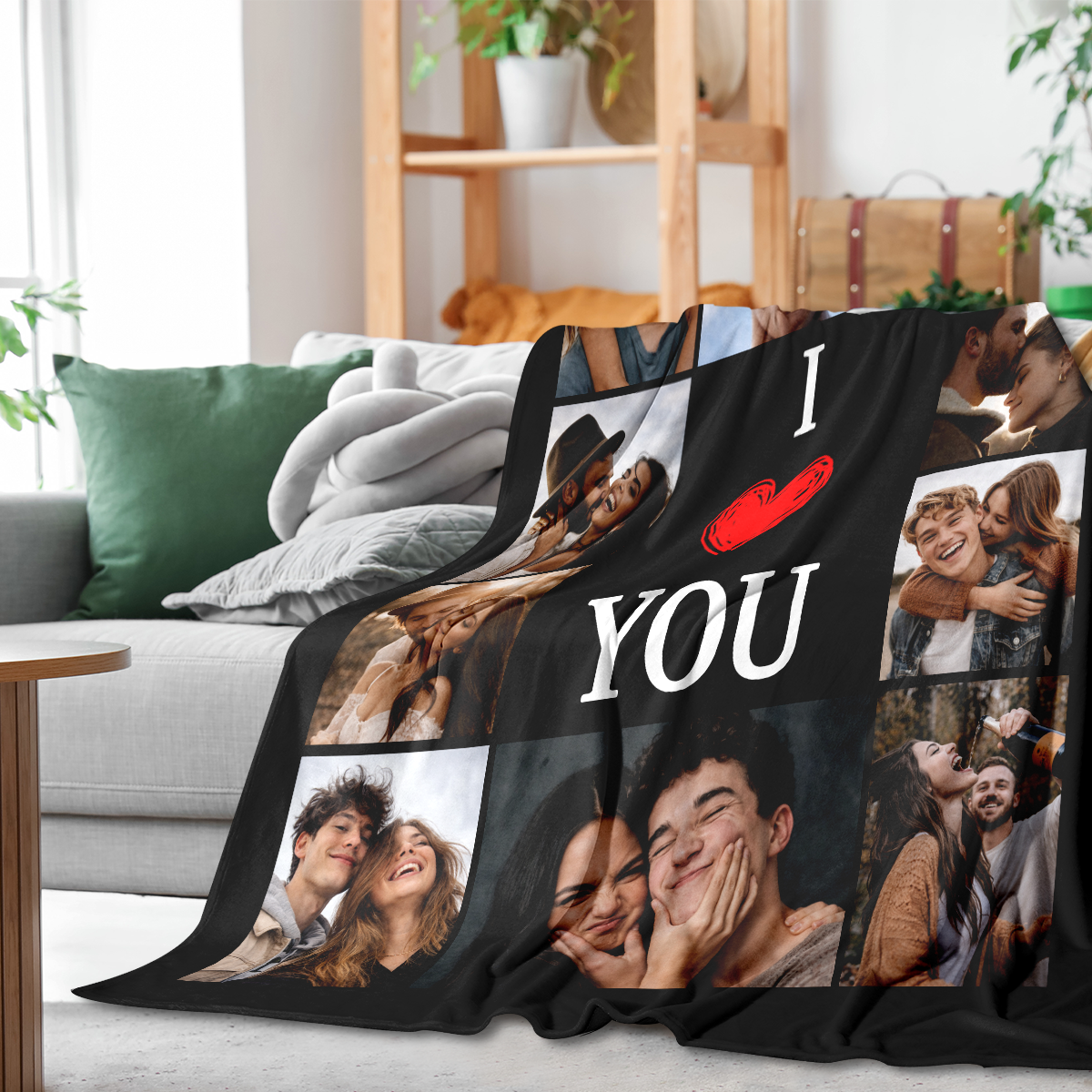 Personalized Couple Photo Blanket – Upload Photos & Add Names