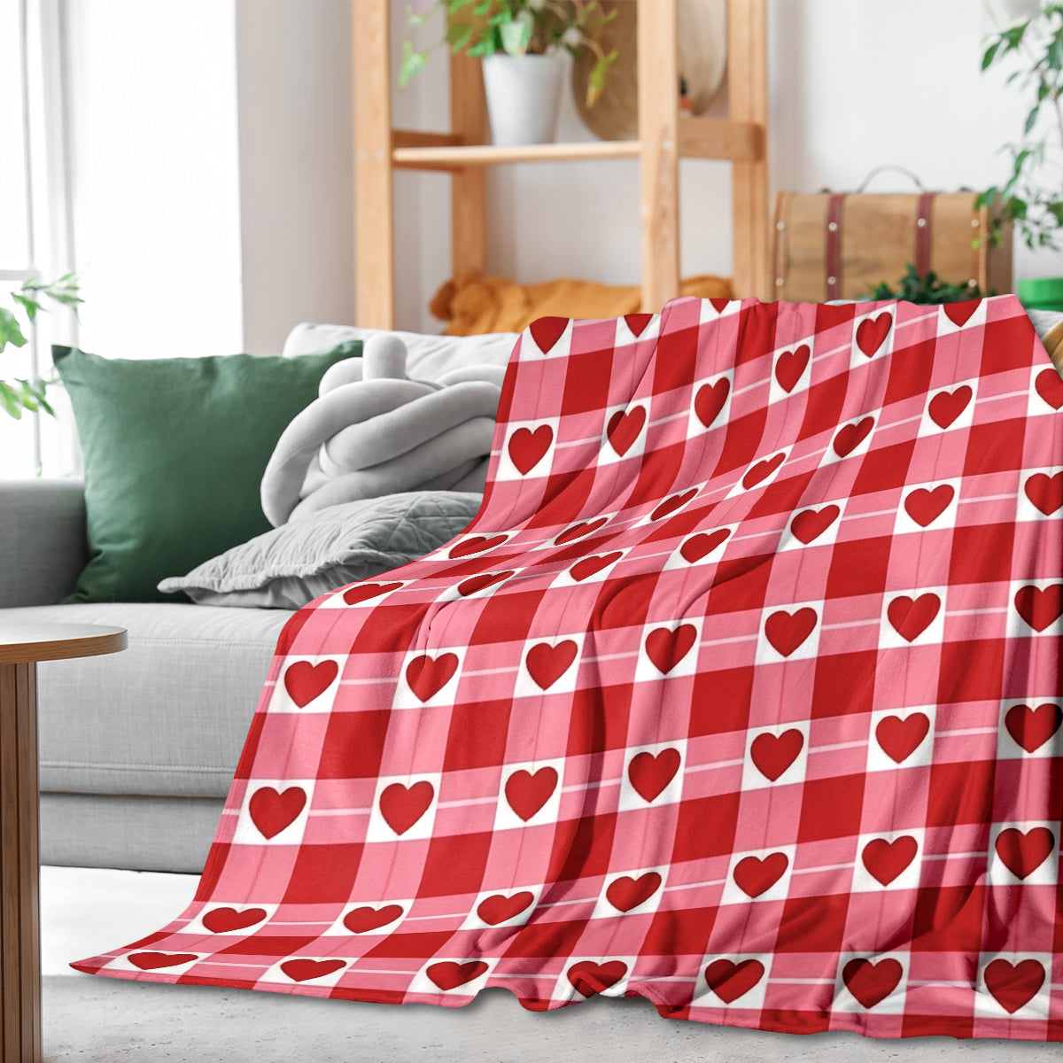 Valentine’s Day Heart Pattern Blanket – Cozy Romantic Gift for Couples