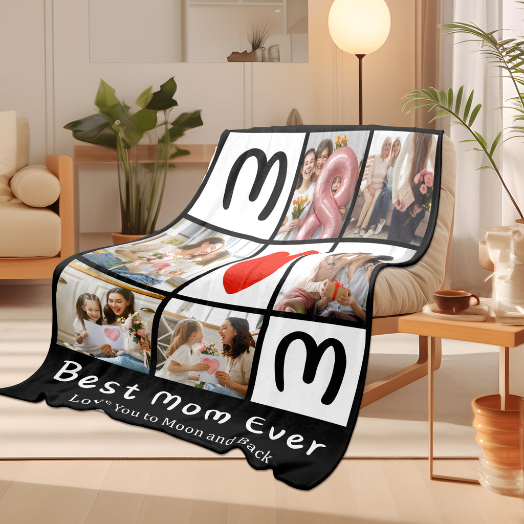 To My Mom Custom Blanket with Photo