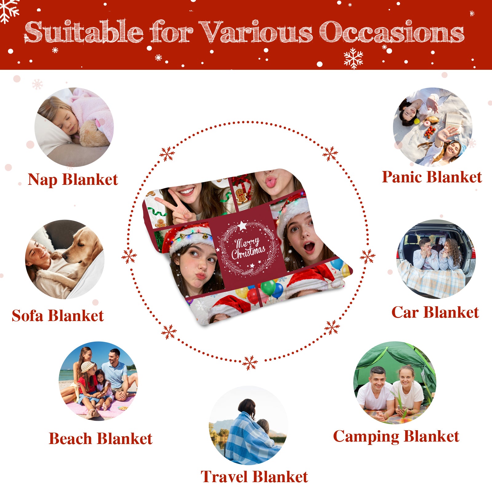 Personalized Blanket for Christmas with Photos
