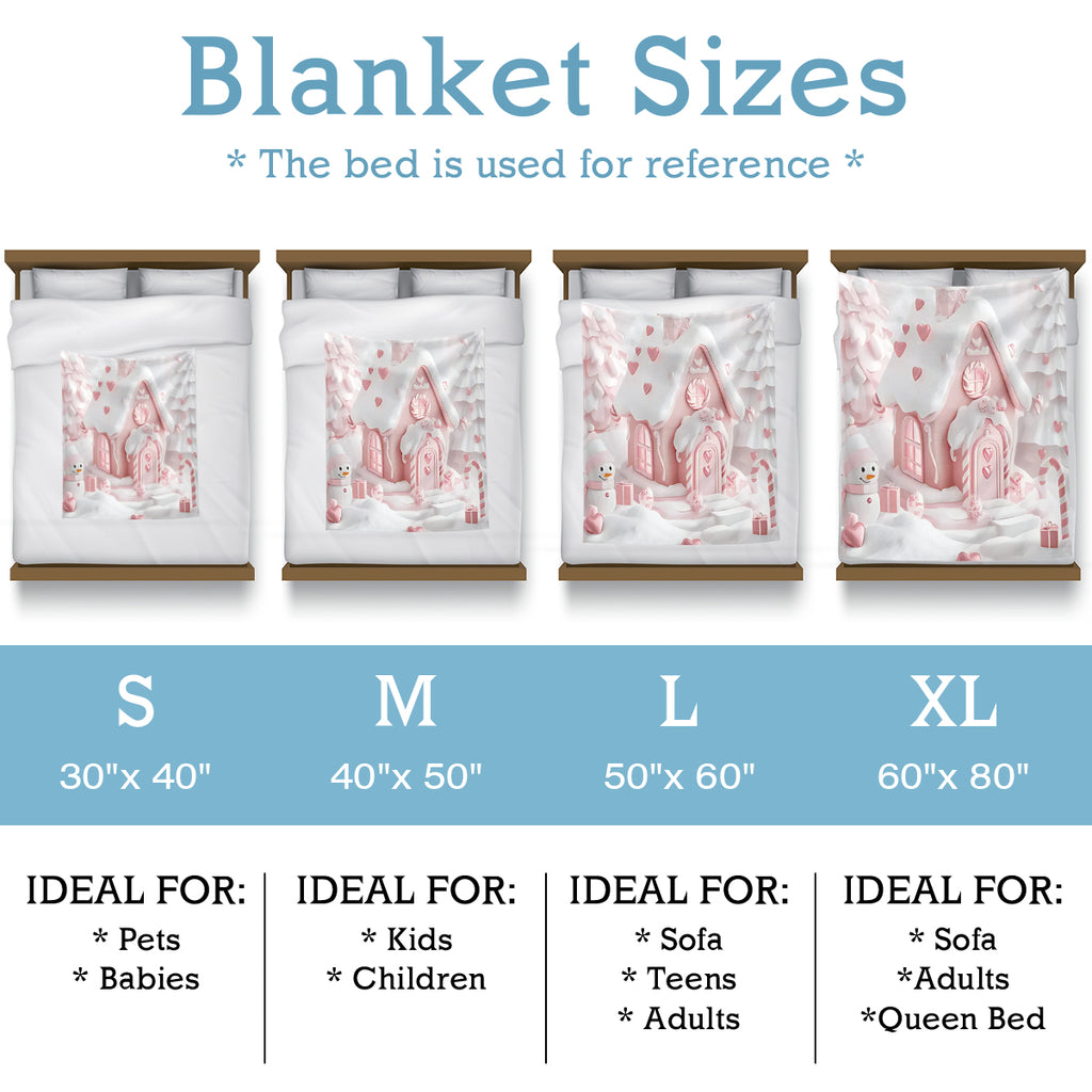 Cozy Christmas Cottage Custom Blanket